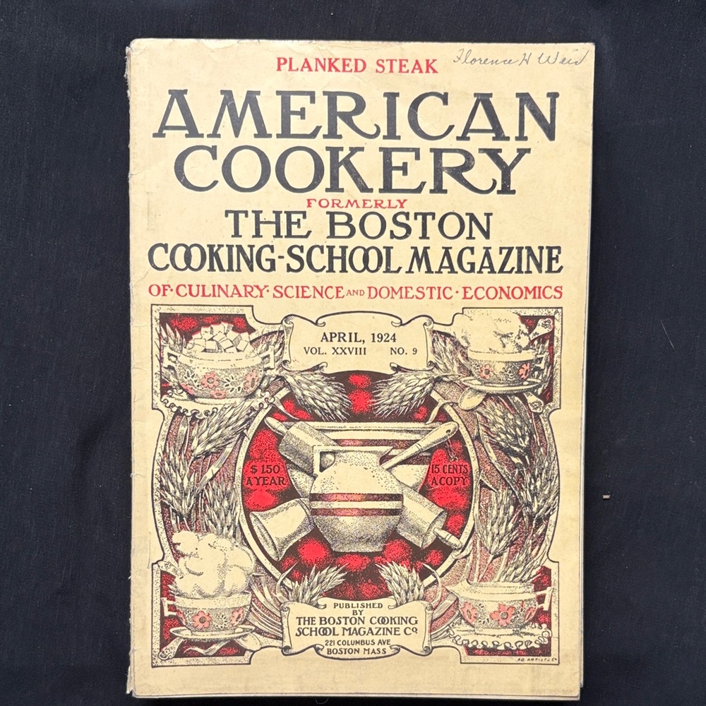 8 1924 Boston Cooking School magazines 101 years old!